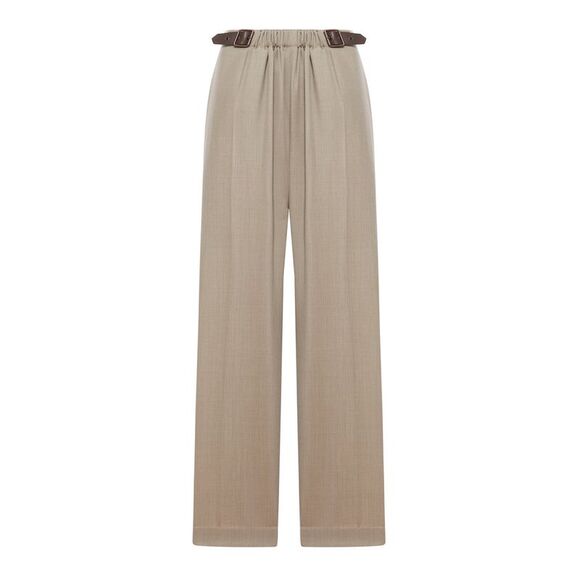 Loewe Women Tailored Wool Trousers With Belt - Picture 1 of 2